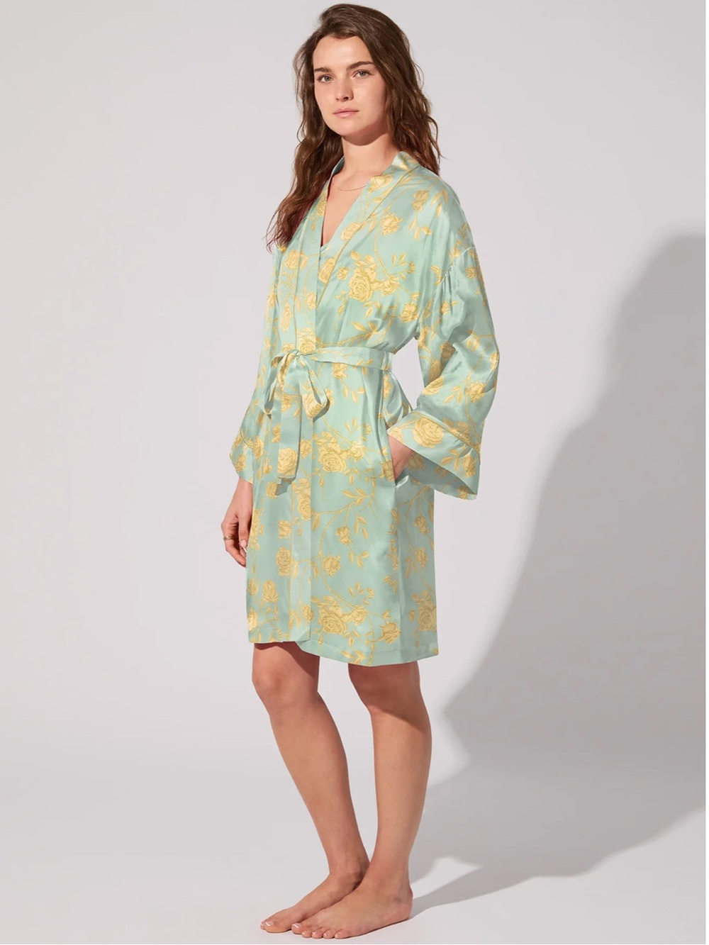 Bedhead ROYAL ROSES
WOVEN WASHABLE SILK SATIN ROBE Sz L/XL